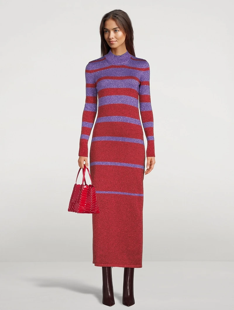 Lurex Striped Long Dress