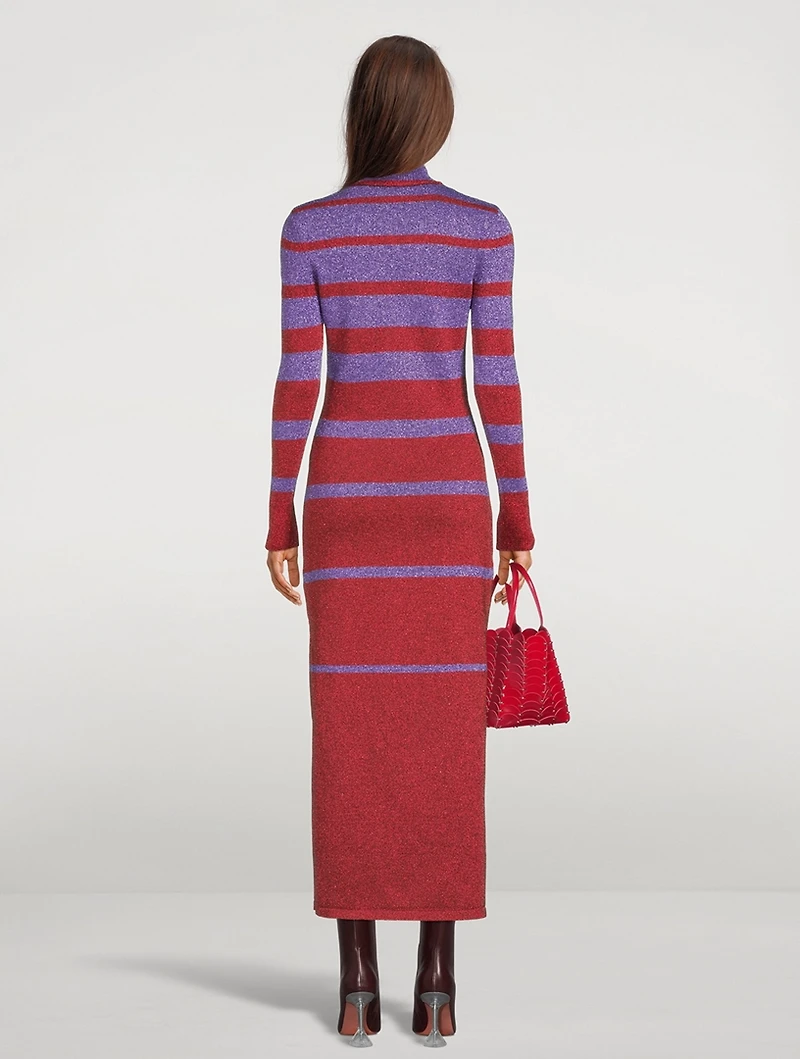 Lurex Striped Long Dress