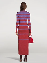Lurex Striped Long Dress