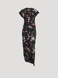 Draped Dress Floral Print