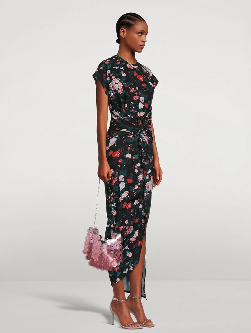 Draped Dress Floral Print