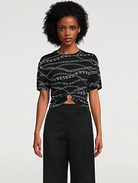 Cropped T-Shirt Chain Print