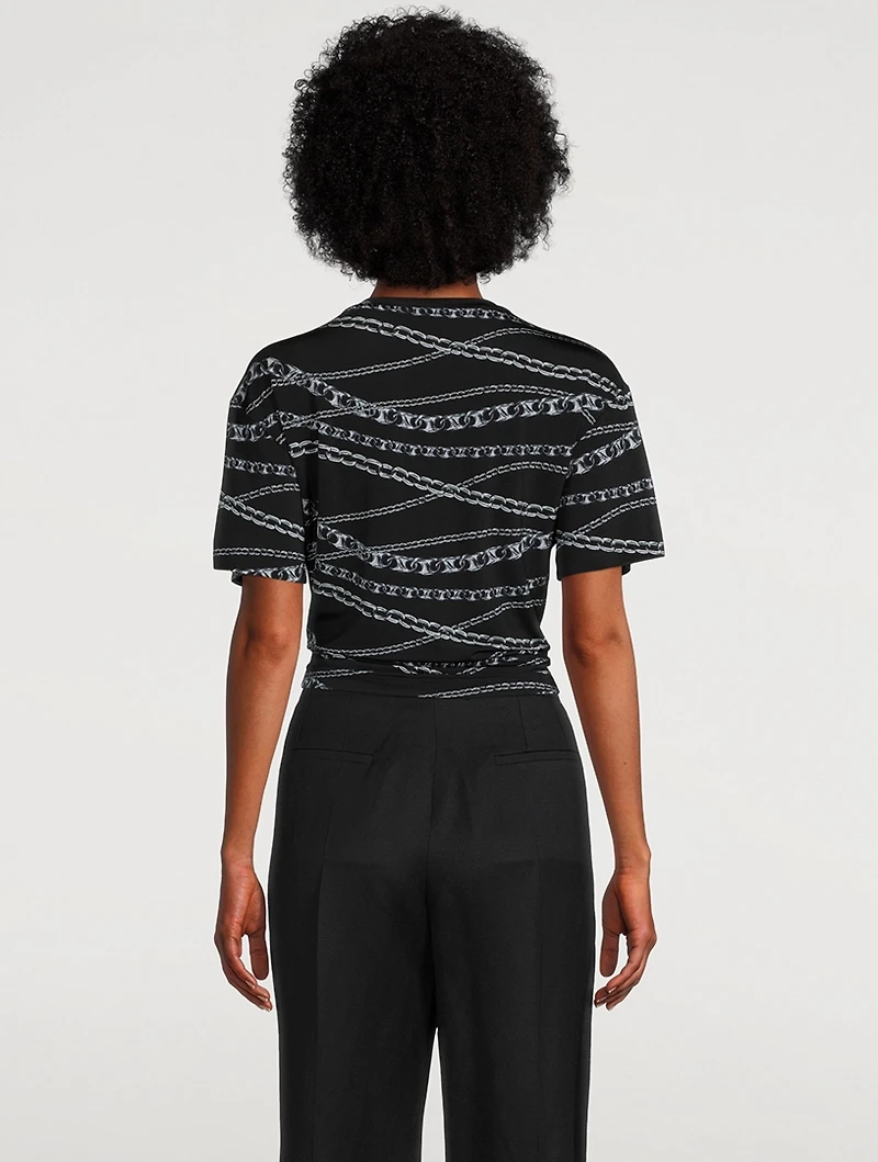 Cropped T-Shirt Chain Print