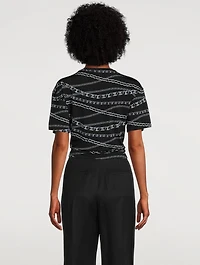 Cropped T-Shirt Chain Print