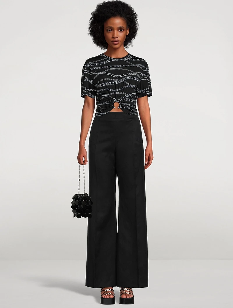 Cropped T-Shirt Chain Print