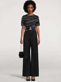 Cropped T-Shirt Chain Print