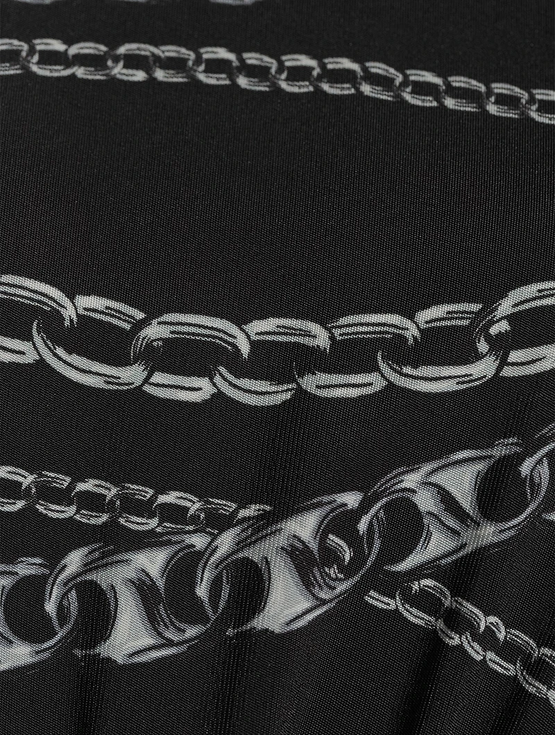Cropped T-Shirt Chain Print