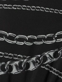 Cropped T-Shirt Chain Print