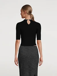Chain-Trimmed Cropped Sweater