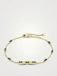 Link To Love 18K Gold Bracelet With Green Tourmaline