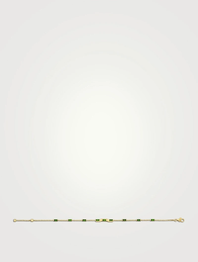 Link To Love 18K Gold Bracelet With Green Tourmaline