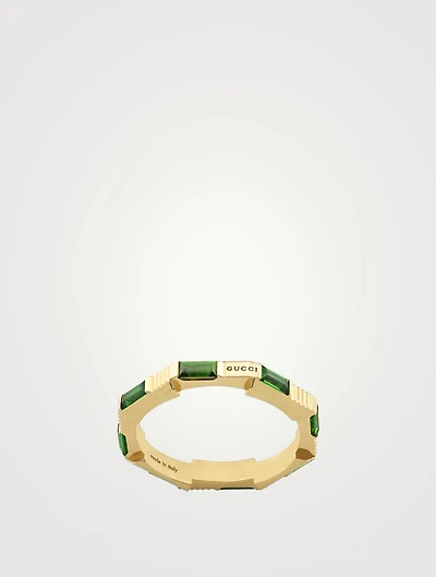 Link To Love 18K Gold Ring With Green Tourmaline