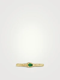 Ouroboros 18K Gold Ring With Emerald