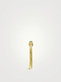 Ouroboros 18K Gold Ring With Emerald