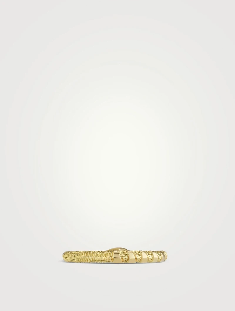 Ouroboros 18K Gold Ring With Emerald