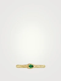 Ouroboros 18K Gold Ring With Emerald