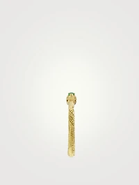 Ouroboros 18K Gold Ring With Emerald