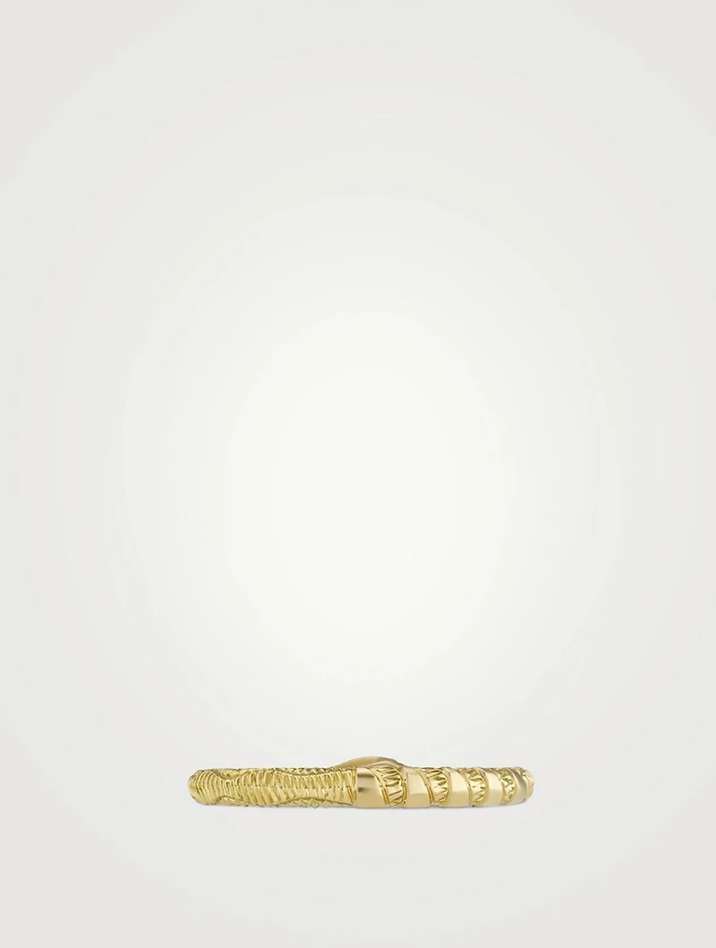 Ouroboros 18K Gold Ring With Emerald