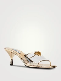 PVC And Metallic Leather Mules
