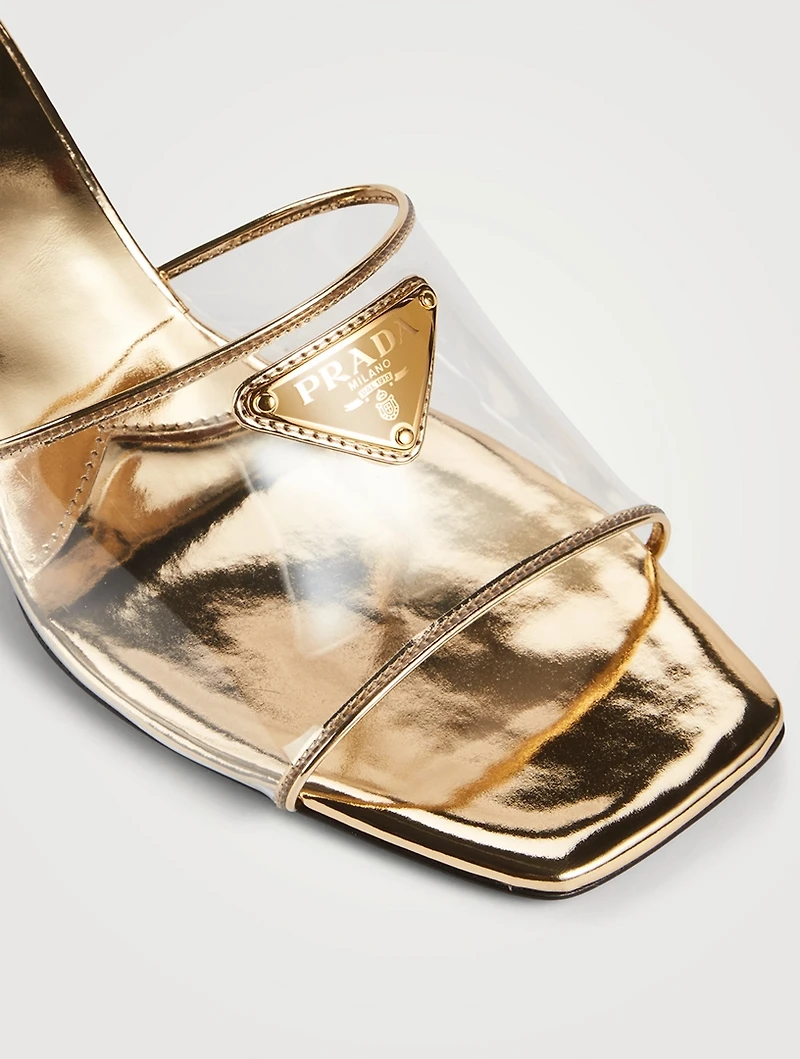 PVC And Metallic Leather Mules