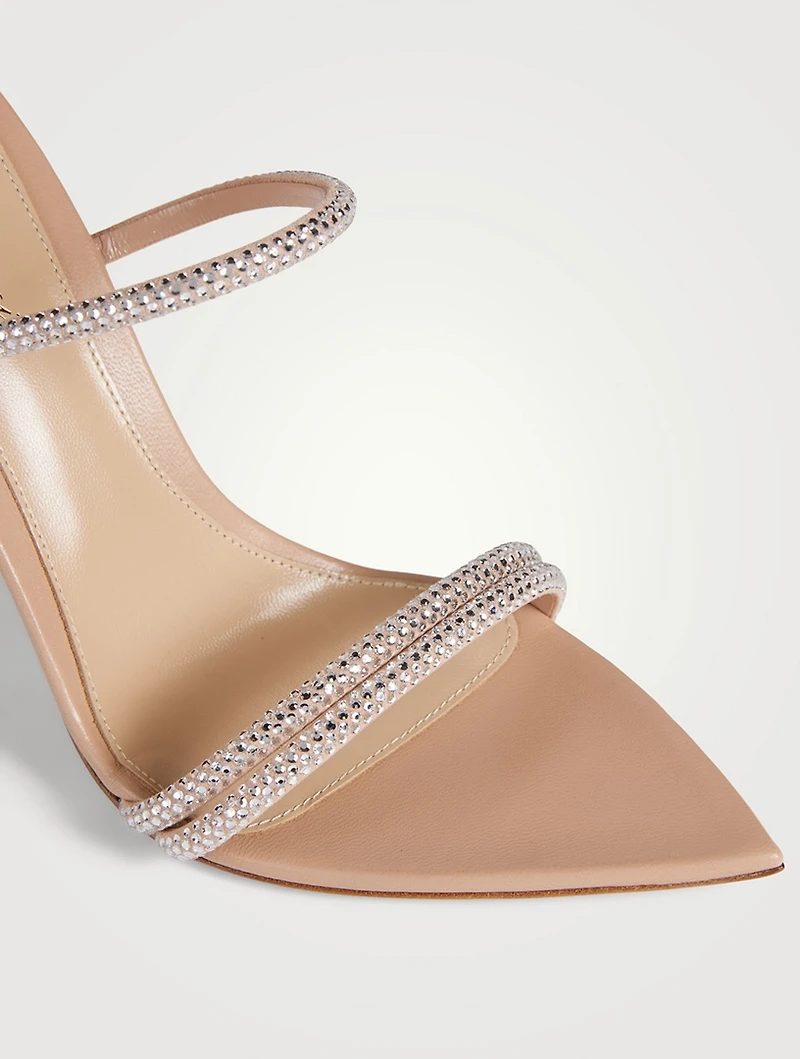 Cannes Embellished Leather Mules