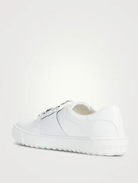 Very Vivier Strass Buckle Leather Sneakers