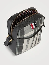 Leather Madras Vertical Camera Bag