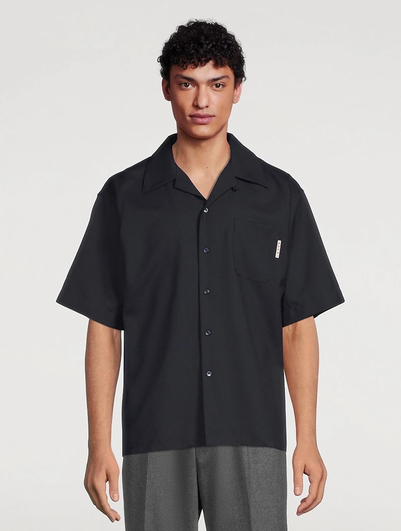 Tropical Wool Bowling Shirt