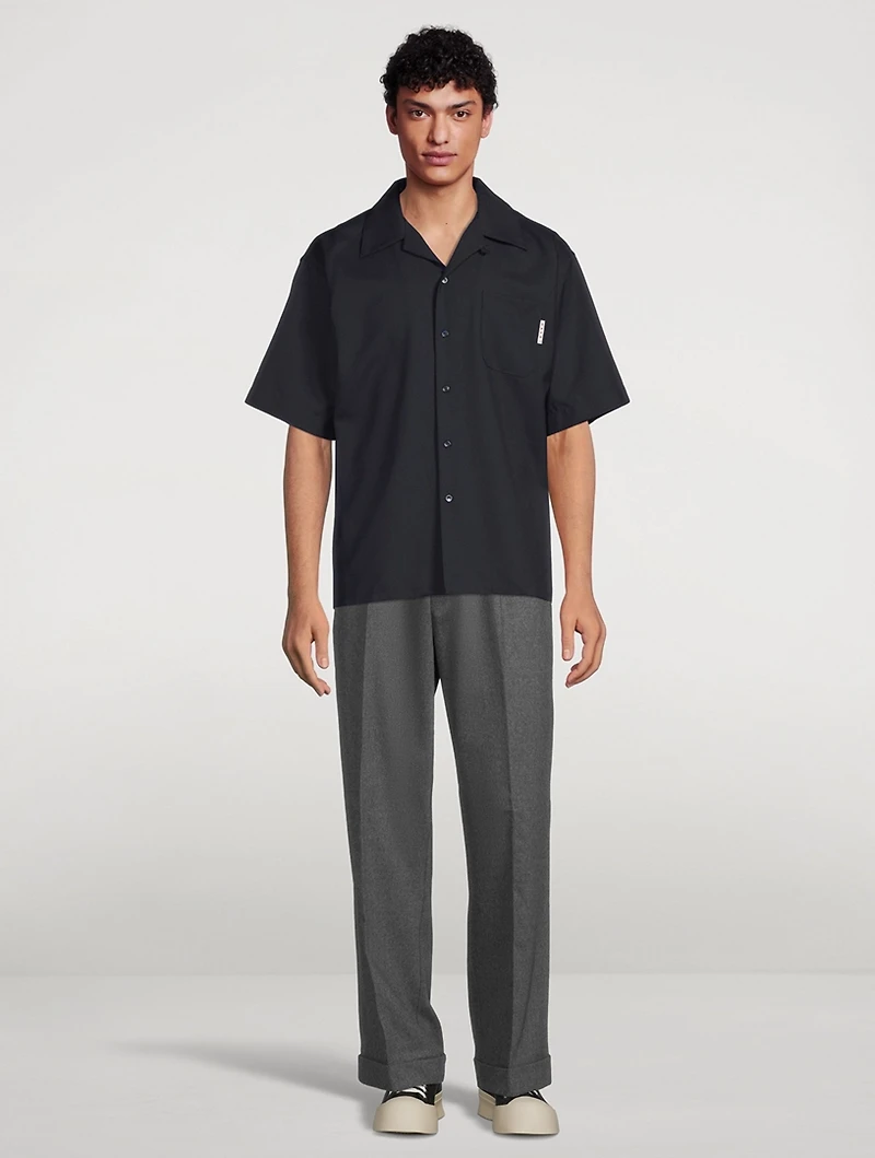 Tropical Wool Bowling Shirt