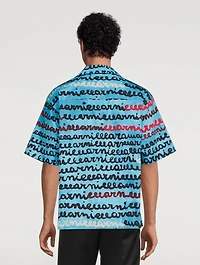 Cotton Bowling Shirt Logo Print