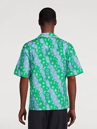 Poplin Bowling Shirt Flowers Print