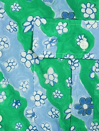 Poplin Bowling Shirt Flowers Print