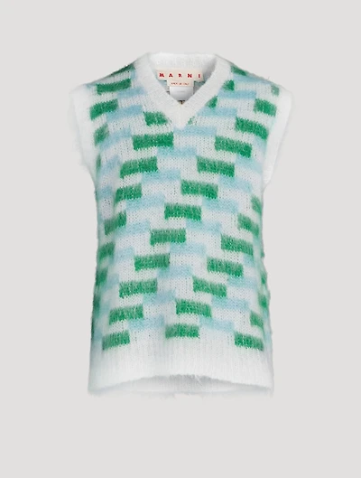 Mohair Sweater Vest With Inlays