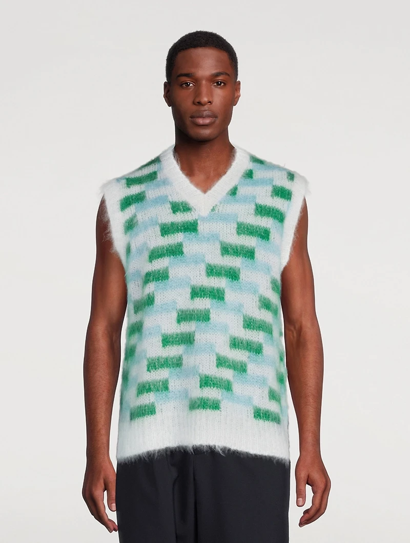 Mohair Sweater Vest With Inlays