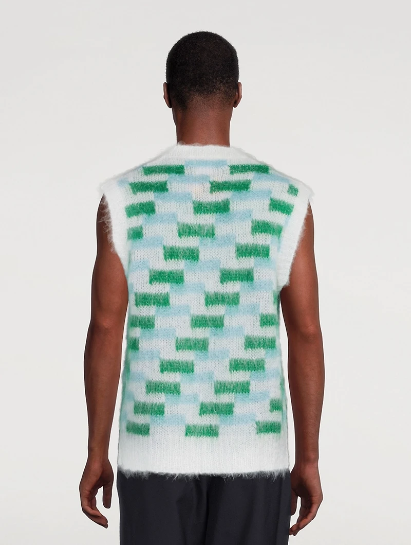 Mohair Sweater Vest With Inlays
