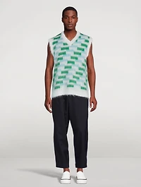 Mohair Sweater Vest With Inlays