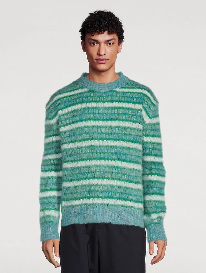 Mohair-Blend Striped Sweater