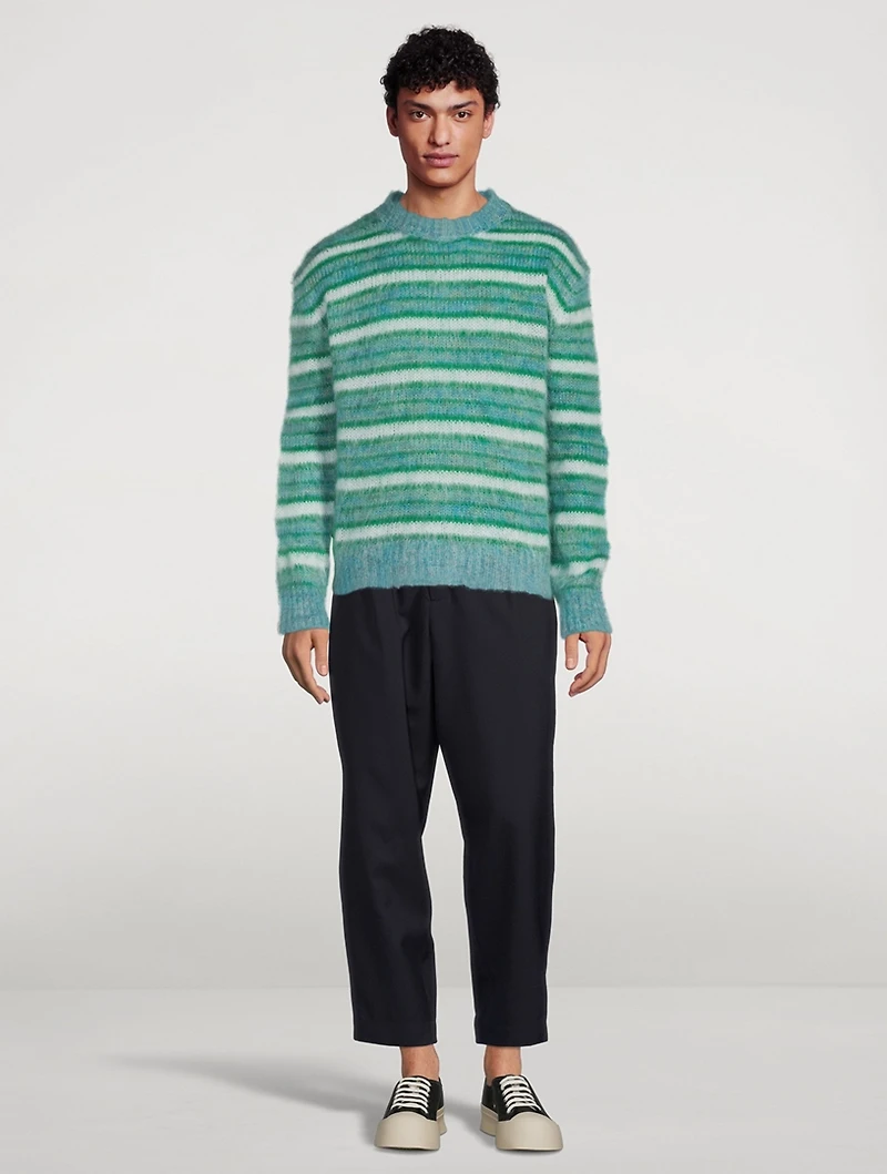 Mohair-Blend Striped Sweater