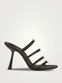Nala Embellished Logo Satin Mules