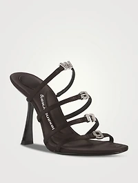 Nala Embellished Logo Satin Mules