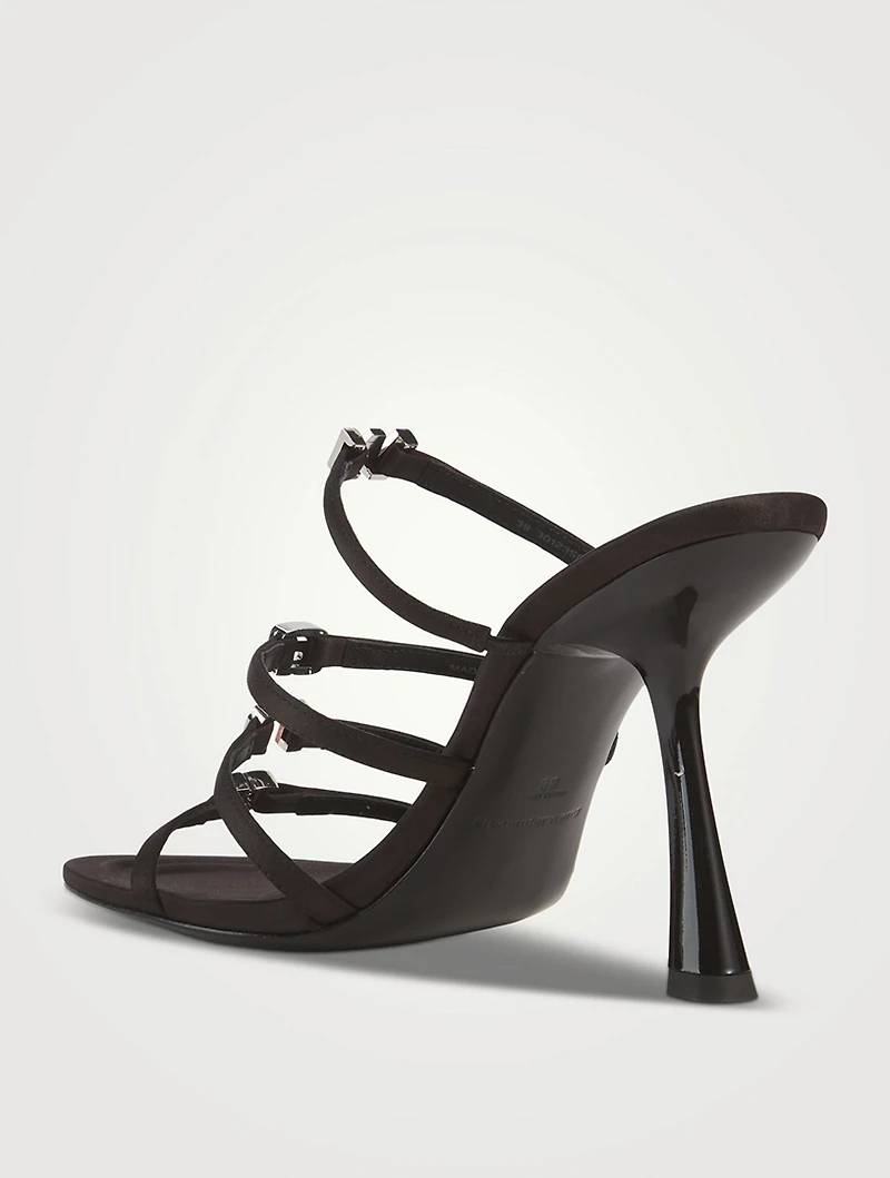 Nala Embellished Logo Satin Mules