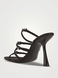 Nala Embellished Logo Satin Mules