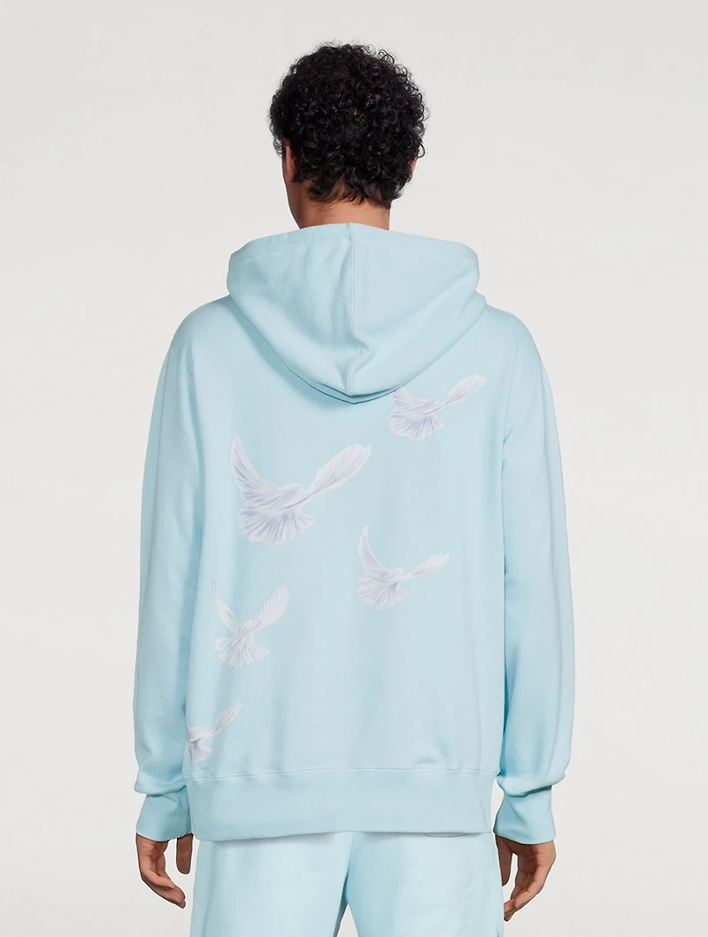 Singing Doves Cotton Hoodie