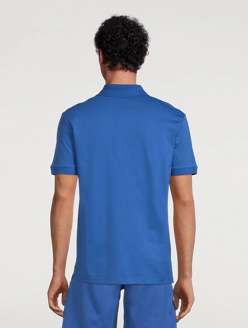 Cotton Polo Shirt With Logo Tape