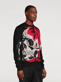 Wool-Blend Graffiti Jacquard Pants