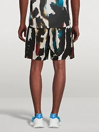 Watercolour Graffiti Printed Shorts