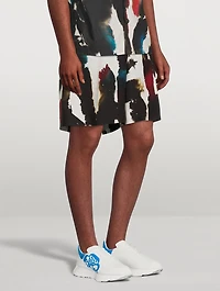 Watercolour Graffiti Printed Shorts