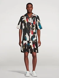 Watercolour Graffiti Printed Shorts