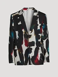 Watercolour Graffiti Printed Jacket