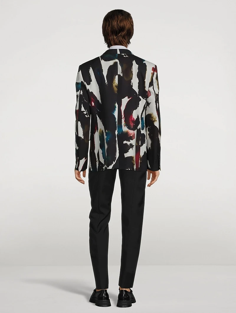 Watercolour Graffiti Printed Jacket